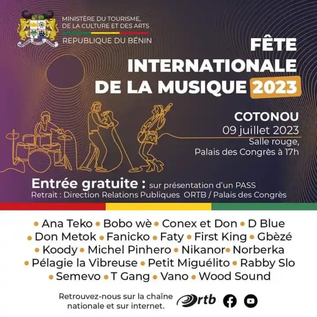 Affiche La Fête Internationale de la Musique 2023 - COTONOU