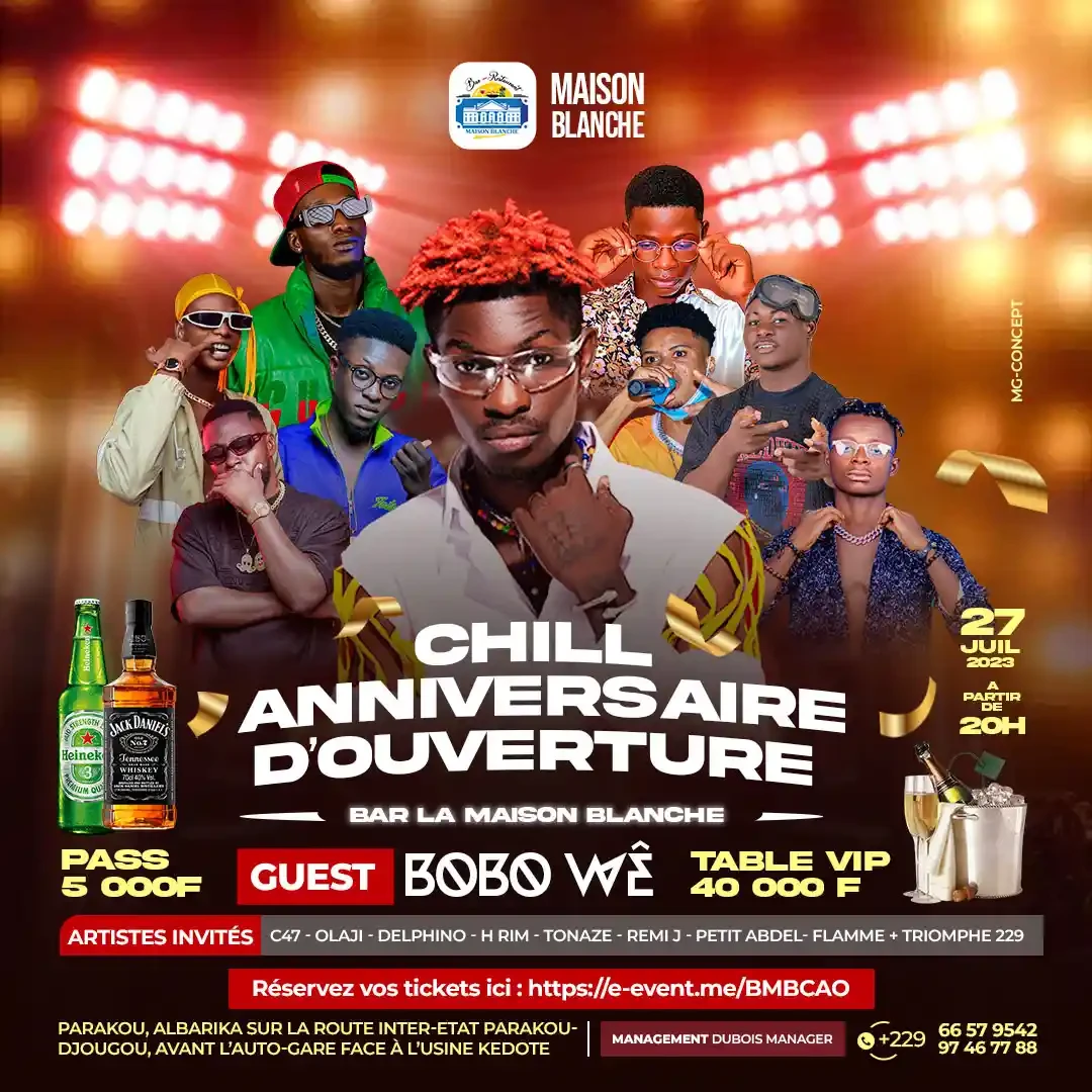 Affiche Chill anniversaire d’ouverture - Bar Maison BLANCHE