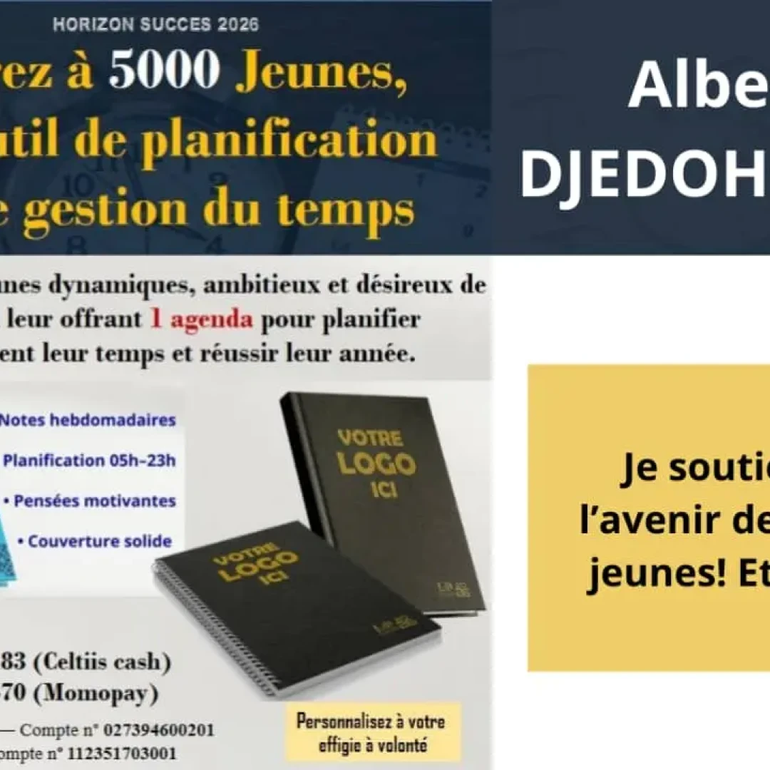 Affiche 5.000 Agendas pour 5.000 Jeunes – Bâtir l’avenir par l’organisation