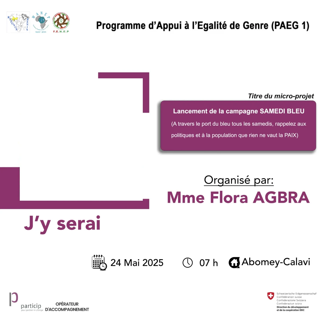 Affiche Programme d'appui à l'égalité de genre
