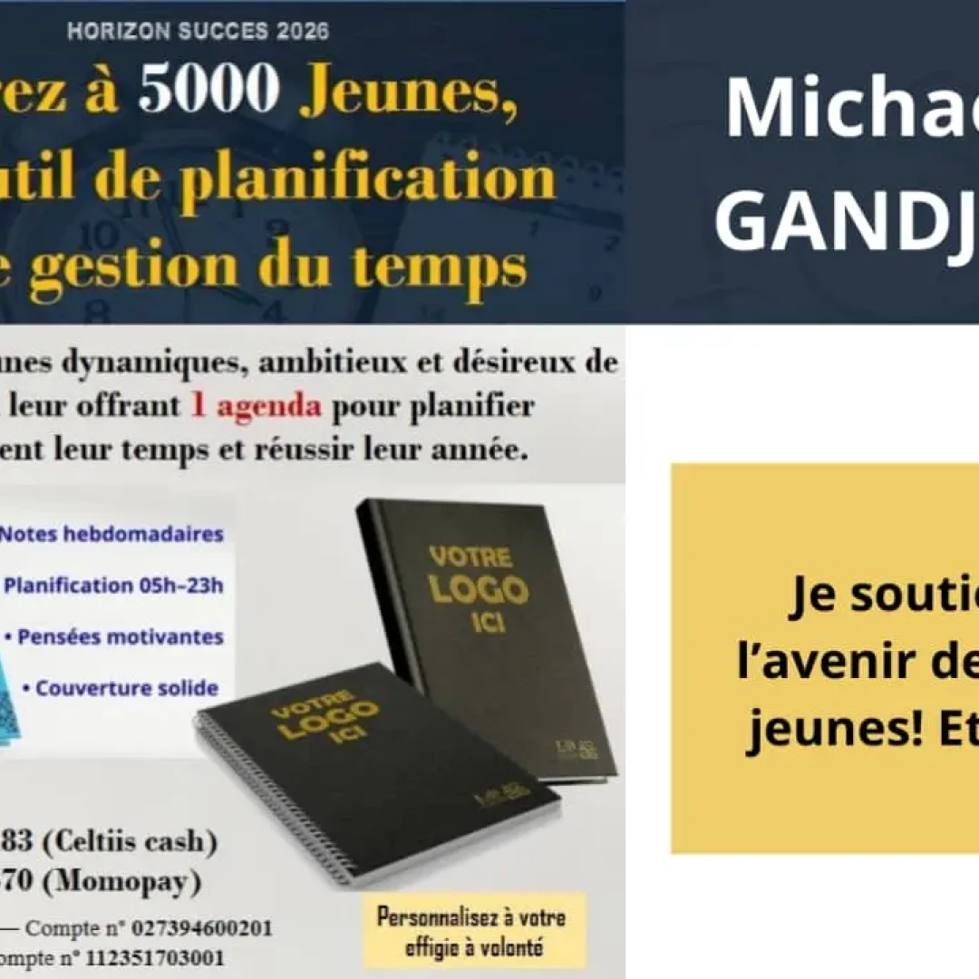 Affiche 5.000 Agendas pour 5.000 Jeunes – Bâtir l’avenir par l’organisation