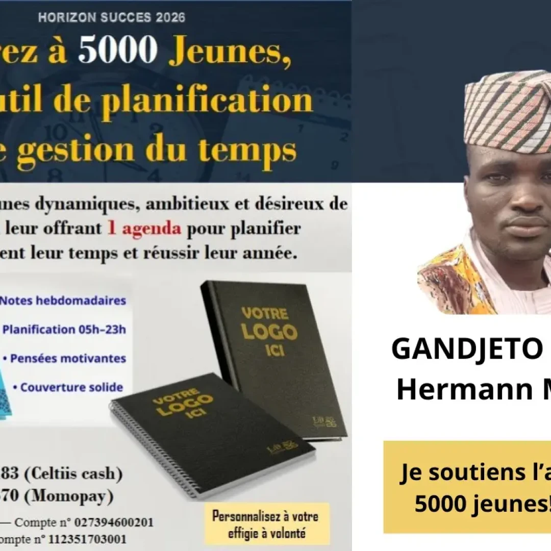 Affiche 5.000 Agendas pour 5.000 Jeunes – Bâtir l’avenir par l’organisation