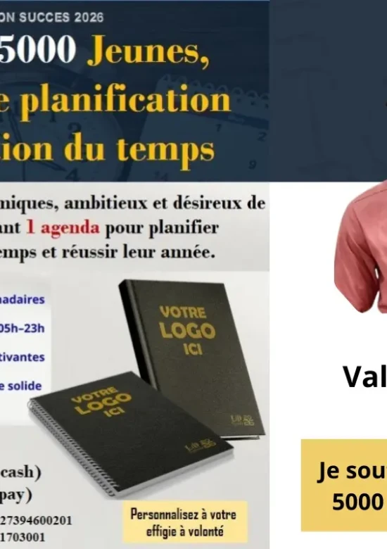 5.000 Agendas pour 5.000 Jeunes – Bâtir l’avenir par l’organisation