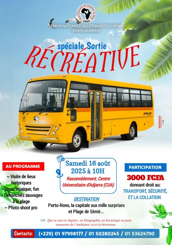 CUA SORTIE RÉCRÉATIVE